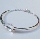 Baccarat Fleurs De Psydelic Clear Crystal Bracelet In 925 Silver 6 5  New