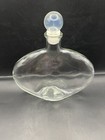 Vintage Rare Lg Flat Glass Bottle decanter With Stopper