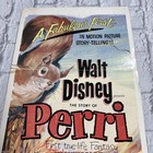 Vintage 1957 Walt Disney Perri 14 X 36 Insert Movie Poster Original