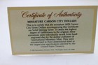 Carson City Silver Dollar Sterling Silver Miniatures Set