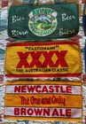 Vintage Beer Bar Towels Lot Of 6  Newcastle  Castlemaine  Dirty Dicks  Ayinger