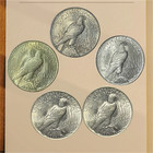 1921-1935 Peace Dollar Lot Of 5 Coins Au   Bu Pre-1935 Bullion 90  Mixed Silver