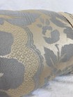 Vintage Croscill Lorraine Boudoir Lumbar Throw Pillow 11x18 Blue Gold Damask