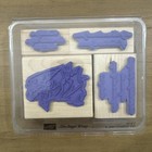 New Stampin Up     on Angel Wings  Set Of 4 Wood Rubber Stamps Retired Scrapbookin