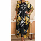 Osfm Ashro Black Gold Ethnic African American Pride Zahara Long Caftan Dress