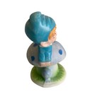 Vintage Ceramic Elf Pixie Figurine Sitting On Mushroom Hand Painted