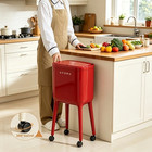 Large Capacity High-legged Trash Can With Lid  4 Gallon Garbage Bin With Wheels