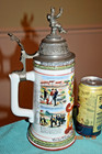 Original Antique Porcelain Regimental Military German Beer Stein  Rosters  1904