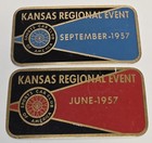 Two 1957 Sports Car Club Of America Kansas Regional Event Dash Emblem Badge Rare