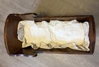 Vintage Wooden Baby Cradle  Rocking  Solid Construction  21    X 10 5   