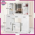 Vanity Set Makeup Table With Large Led Lighted Mirror   3 Drawers Bedroom New