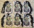 Retro Witch  Valentine  You Bewitch Me  Linen Cardstock Hang Tags Set Of 6