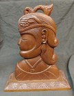 Vintage Hand Carved Indian Wooden Statue Bust Wood Carvings India 