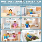 Wooden Dollhouse For Kids  3-story Wood Doll House Playset With Furniture  Ac   