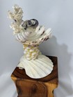Vtg Shell Folk Art Sea Shell Pedestal Bowl Sailors Valentine