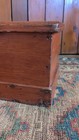 Antique Early Country Wood Document Mini Blanket Box Old Red Wash Paint 13  Sq n