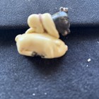 Netsuke Girl Riding Pig 1-1 2 Tall Japanese Antique