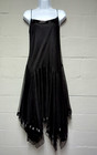 Vintage Y2k Black Sheer Overlay Midi Dress Whimsigoth Fairy Witchy Size 14