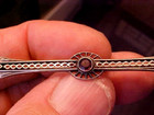 1930s Vintage Art Deco Bar Pin Brooch Sterling Amethyst Center Stone W 2 Diamond