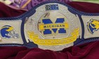 Michigan Wolverines Ncaa Championship Legacy Title Belt Adult Size 2mm Zinc