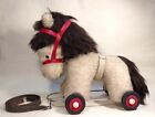 Vintage Mohair Pony On Wheels Horse Pull Toy