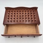 Wood Sewing Box Drawer Bobbin Pegs Feet Thread Organizer 50 Spools 10x5 25x4 25   