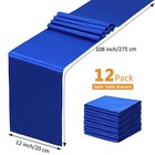 12 Pcs Satin Table Runner  12x108 Inch  Banquet Birthday Decor  Blue