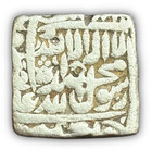 Mughal Empire Akbar Square Silver One Rupee Ah 986 Lahore Mint  Kalima Type