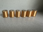 6 Lot Antique Corticelli Gold Silk Thread Wood Spools Pre 1911 Decor Craft Sew