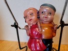 Nice Vintage Celluloid Wind Up Skipping Couple Made In Occupied Japan
