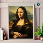 Funny Mona Lisa Bathroom Wall Art Humorous Toilet Paper Vintage Canvas Print