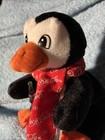 Coca Cola Penguin W coke 1998 Bean Bag Plush With Snowflake Scarf 6  Vintage 