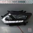 For 2014 2015 2016 Nissan Rogue Headlight Halogen Chrome Clear Left right Side
