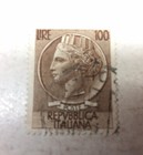 Italian Stamp 100 Lire With Water Mark