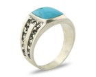 Vintage Ring 925 Sterling Turquoise Artist Signed Sc Size 10 25