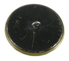 Large Antique Lacy-type Black Glass In Metal Button