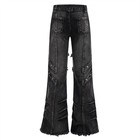 Women   s Gothic Flared Cargo Jeans Distressed Punk Y2k Casual  Denim Jeans Pants