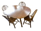 Cochrane Vintage Oval Solid Oak Dining Table Set With 4 Windsor Chairs