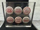 Coca-cola Coke Export Corporation 6 International Bottle Caps Display Desk Vtg