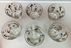 Vintage Mcm Set Of 6  22 Kt Gold black Machinist Advertising Low Ball Glasses