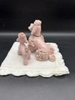 Vintage Mcm Pink Spaghetti Noodle Poodle Porcelain Figurines