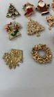 12 Pieces Christmas Brooch Xmas Crystal Rhinestone Brooch Pins Santa  Bro170