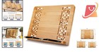 Large Bamboo Book Stand Adjustable Cookbook Holder Reading Accessories