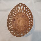 Wicker Woven Small Oval Basket Wall Display Decor Storage 7 X 5 X 2  Farmhouse 