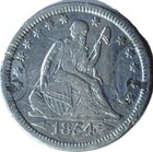 Vintage - 1854 Liberty Seated Quarter - Love Token - B L - 90   Silver - Ec 8199