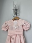 Vintage Jessica Mcclintock Pink Girls Dress With Collar  And Lace Details Size 6