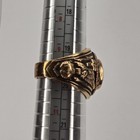 Vintage Us Vietnam Veteran Ring 18k Gold Electroplate Blue Faux Sapphire Size 10