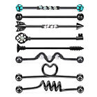 5-16pcs Surgical Steel Industrial Barbell Earring Piercing Cartilage Jewelry 14g