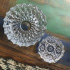 Vintage Clear Cut Glass Round Heavy Cigar Cigarette Large   Small Ashtrays 7   