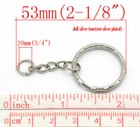 Key Chains   Key Rings One Inch Silver Tone 53mm 2       Wholesale Lot 